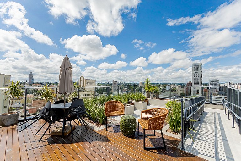 Log! | Rooftop com vista, coworking, garagem e localização i