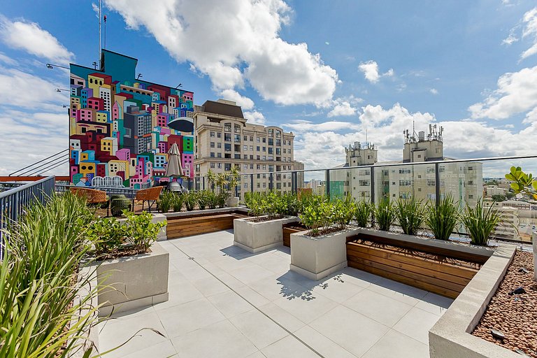 Log! | Rooftop com vista, coworking, garagem e localização i
